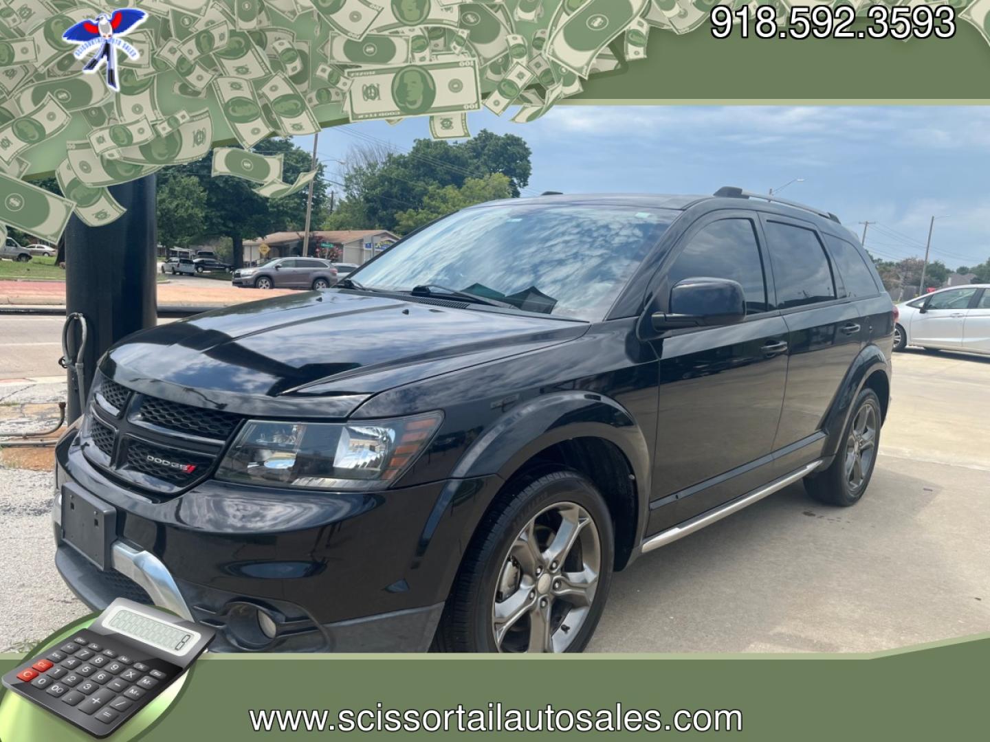 2015 BLACK /black DODGE JOURNEY CROSSROAD Crossroad FWD (3C4PDCGG6FT) with an 3.6L V6 DOHC 24V engine, 6-Speed Automatic transmission, located at 8101 E. Skelly Dr., Tulsa, OK, 74129, (918) 592-3593, 36.121891, -95.888802 - Photo#0