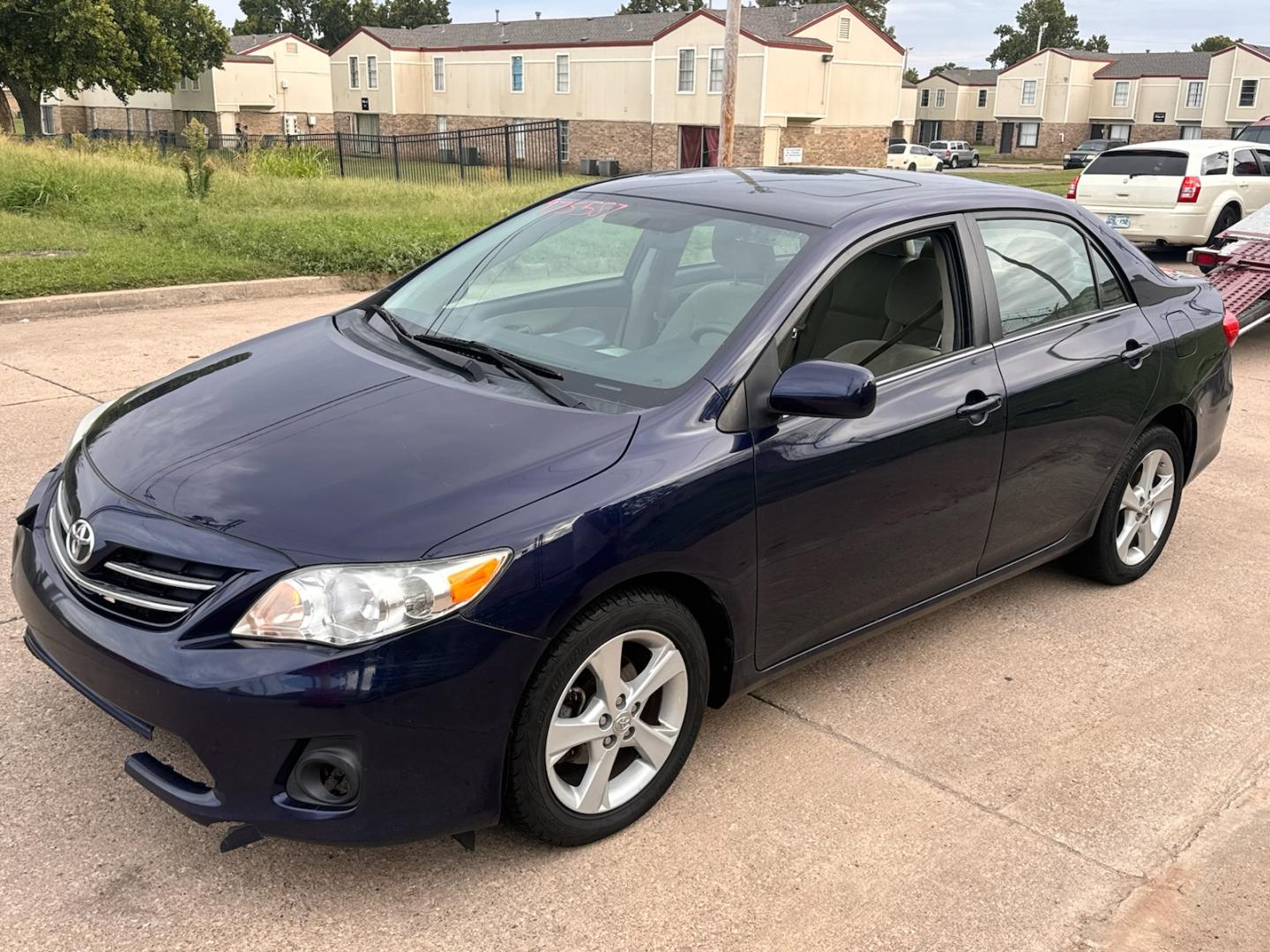 2013 BLUE TOYOTA COROLLA BASE; S; LE; S 5-Speed MT (2T1BU4EE4DC) with an 1.8L L4 DOHC 16V engine, 5-Speed Manual transmission, located at 8101 E. Skelly Dr., Tulsa, OK, 74129, (918) 592-3593, 36.121891, -95.888802 - Photo#0