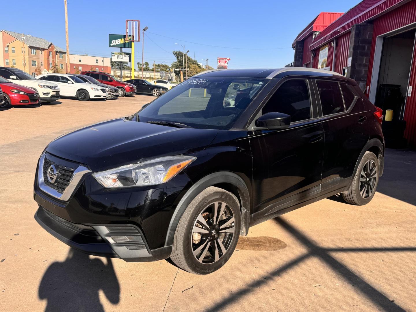 2018 BLACK NISSAN KICKS SR; S; SV SV (3N1CP5CU3JL) with an 1.6L L4 engine, CVT transmission, located at 8101 E. Skelly Dr., Tulsa, OK, 74129, (918) 592-3593, 36.121891, -95.888802 - Photo#0