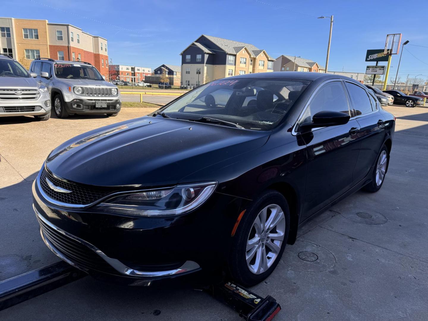 2016 BLACK CHRYSLER 200 LIMITED Limited (1C3CCCAG7GN) with an 3.6L V6 DOHC 24V FFV engine, 9A transmission, located at 8101 E. Skelly Dr., Tulsa, OK, 74129, (918) 592-3593, 36.121891, -95.888802 - Photo#0