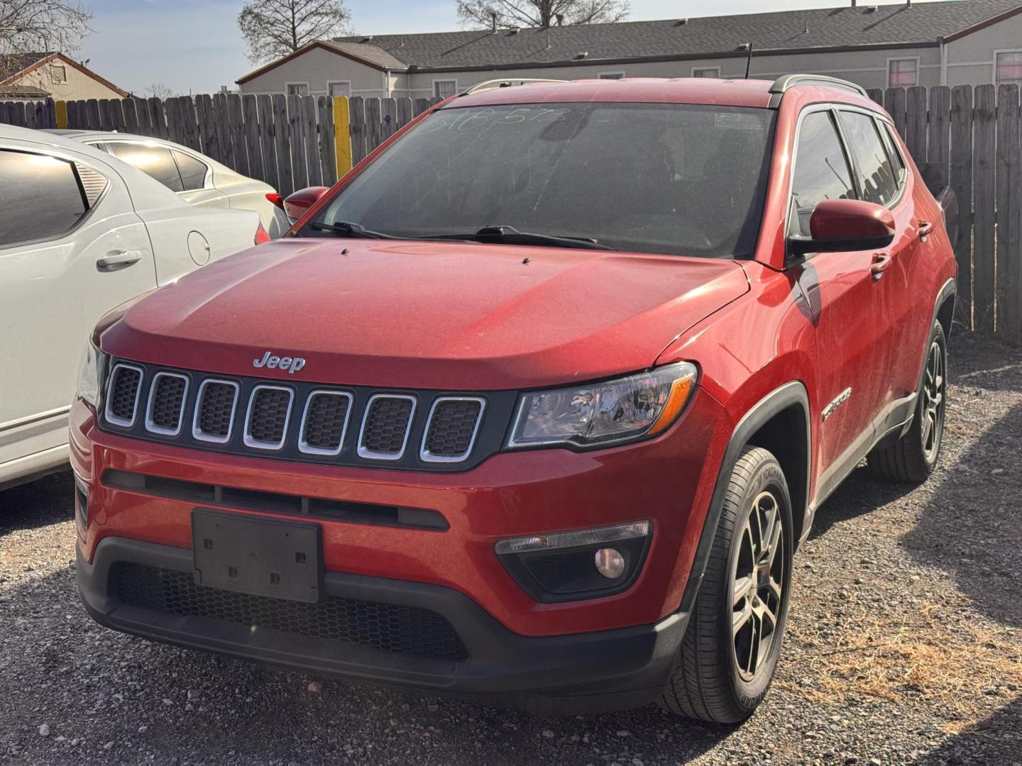 2018 RED Jeep Compass Sport FWD (3C4NJCBB3JT) with an 2.4L L4 DOHC 16V engine, located at 8101 E. Skelly Dr., Tulsa, OK, 74129, (918) 592-3593, 36.121891, -95.888802 - Photo#0