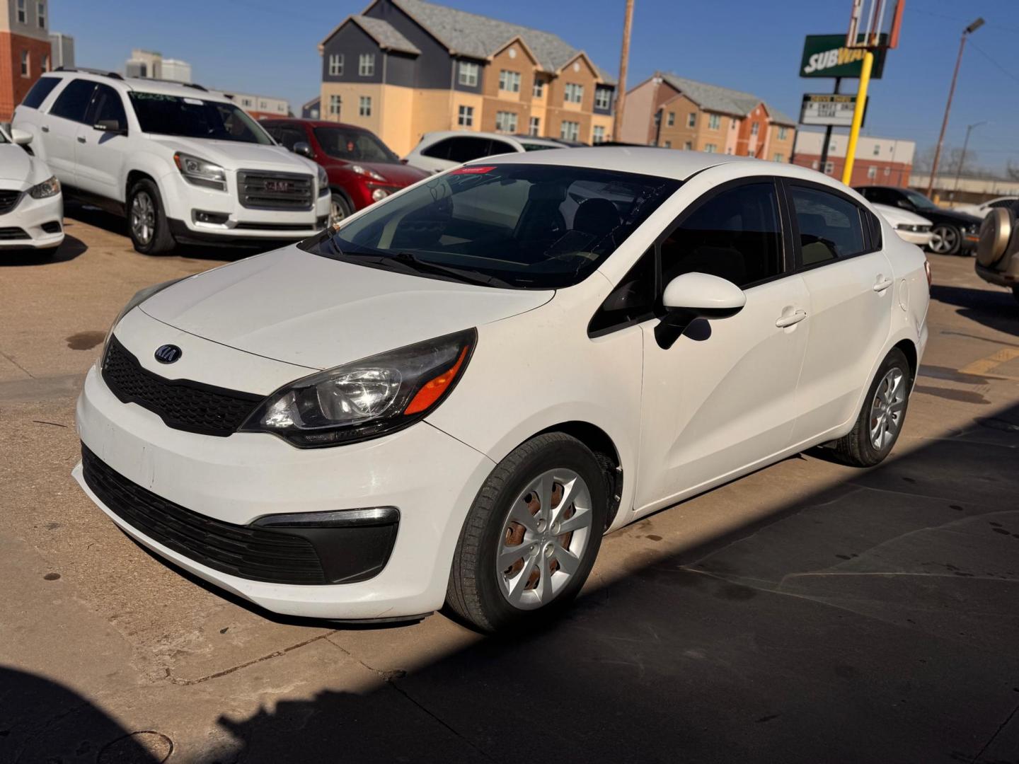 2017 WHITE Kia Rio LX 6A (KNADM4A33H6) with an 1.6L L4 DOHC 16V engine, 6A transmission, located at 8101 E. Skelly Dr., Tulsa, OK, 74129, (918) 592-3593, 36.121891, -95.888802 - Photo#0